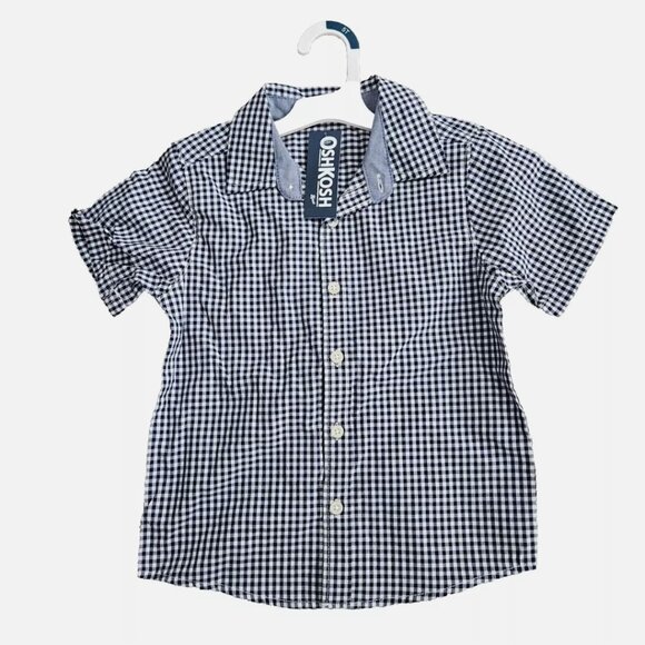 Oshkosh G'bosh plaid checkered woven shirt short sleeve - Picture 1 of 3